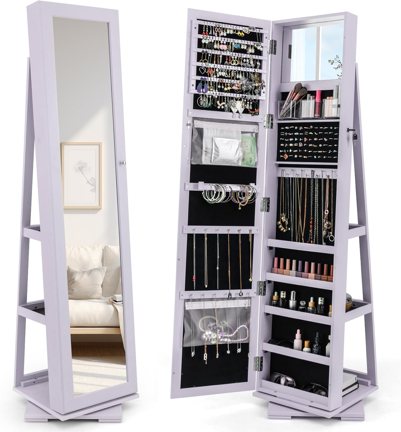 360 Swivel Jewelry Armoire Ful - Full Length Mirror Jewelry Armoire 评论和价格
