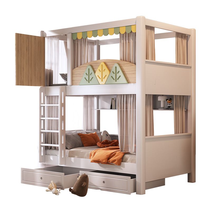 *Modern Nature Theme Kids Bunk - Bunk Bed With Stairs And Slide 评论和价格