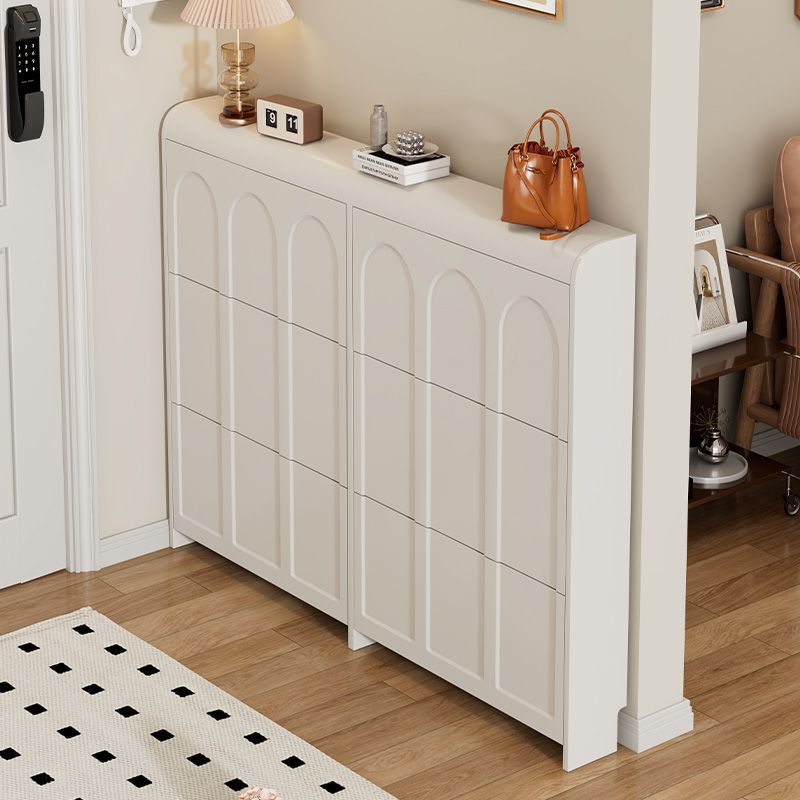 Shoe Cabinet, Modern Cream Woo - Shoe Rack Cabinet Narrow Entryway 评论和价格