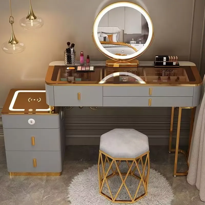 Modern Bedroom Furniture Dress - Dressing Table Vanity With Lighted Mirror 评论和价格