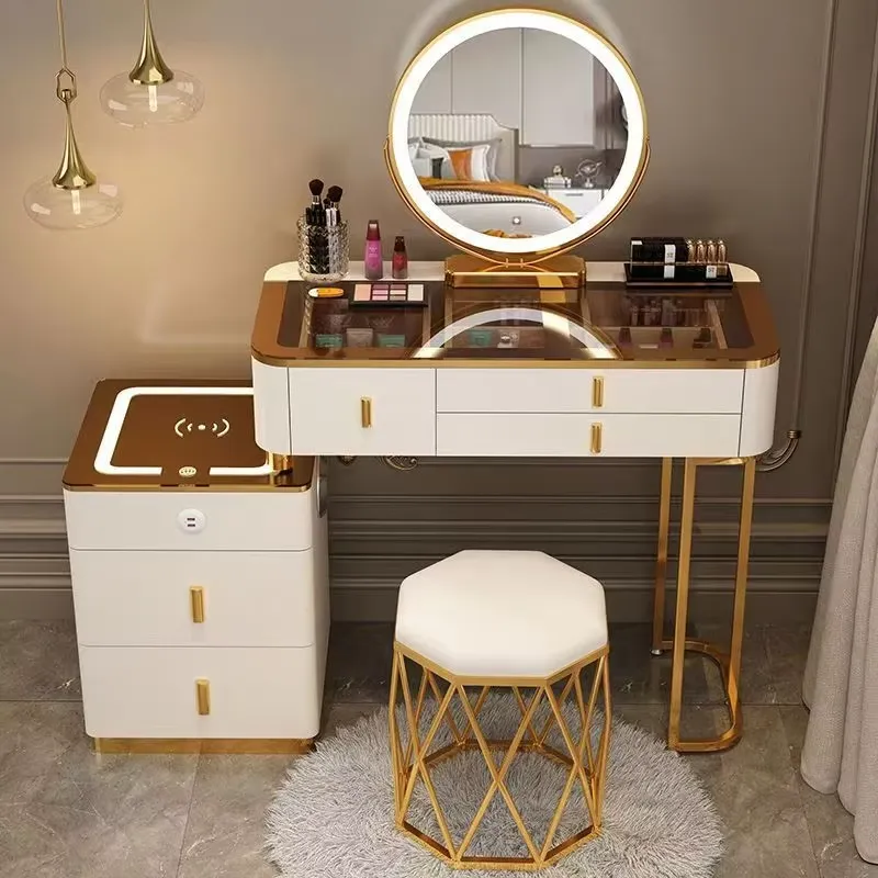Modern Bedroom Furniture Dress - Dressing Table Vanity With Lighted Mirror 评论和价格
