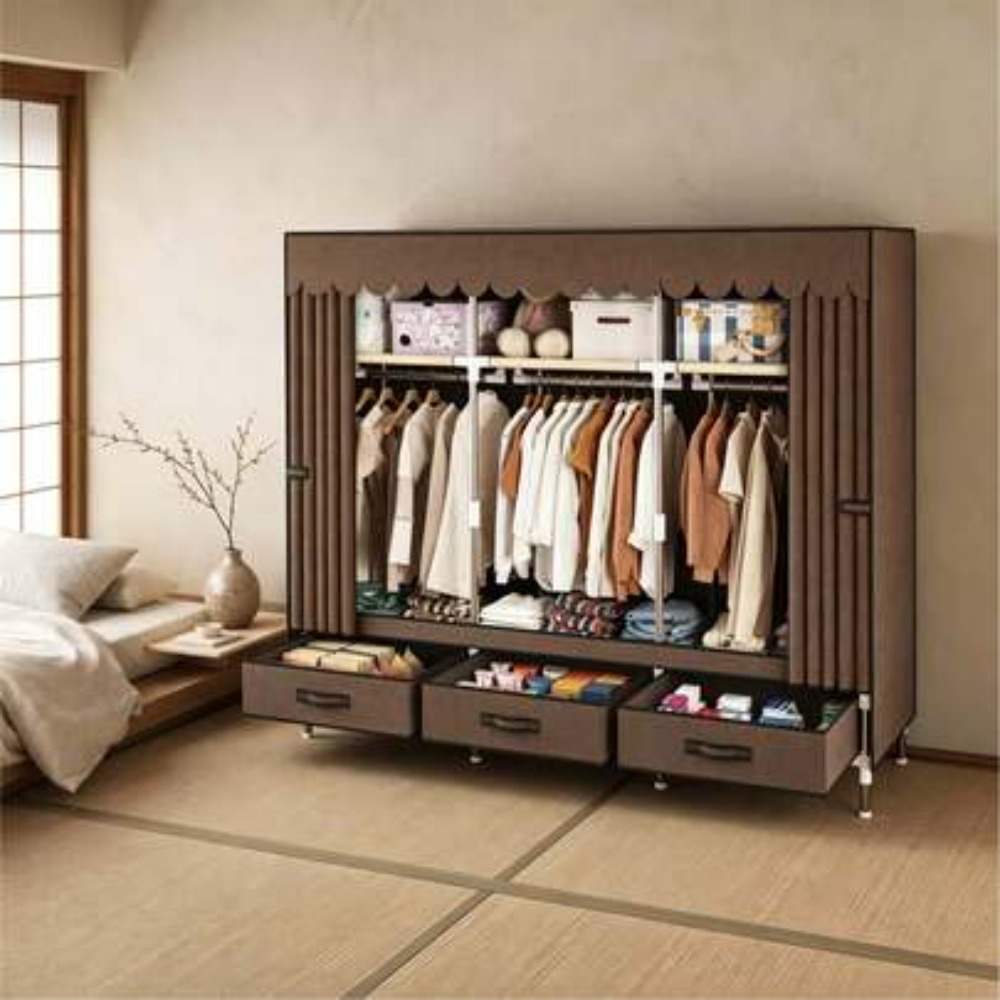 Portable Wardrobe Closet with  - Wardrobe Closet Portable Fabric Cover 评论和价格